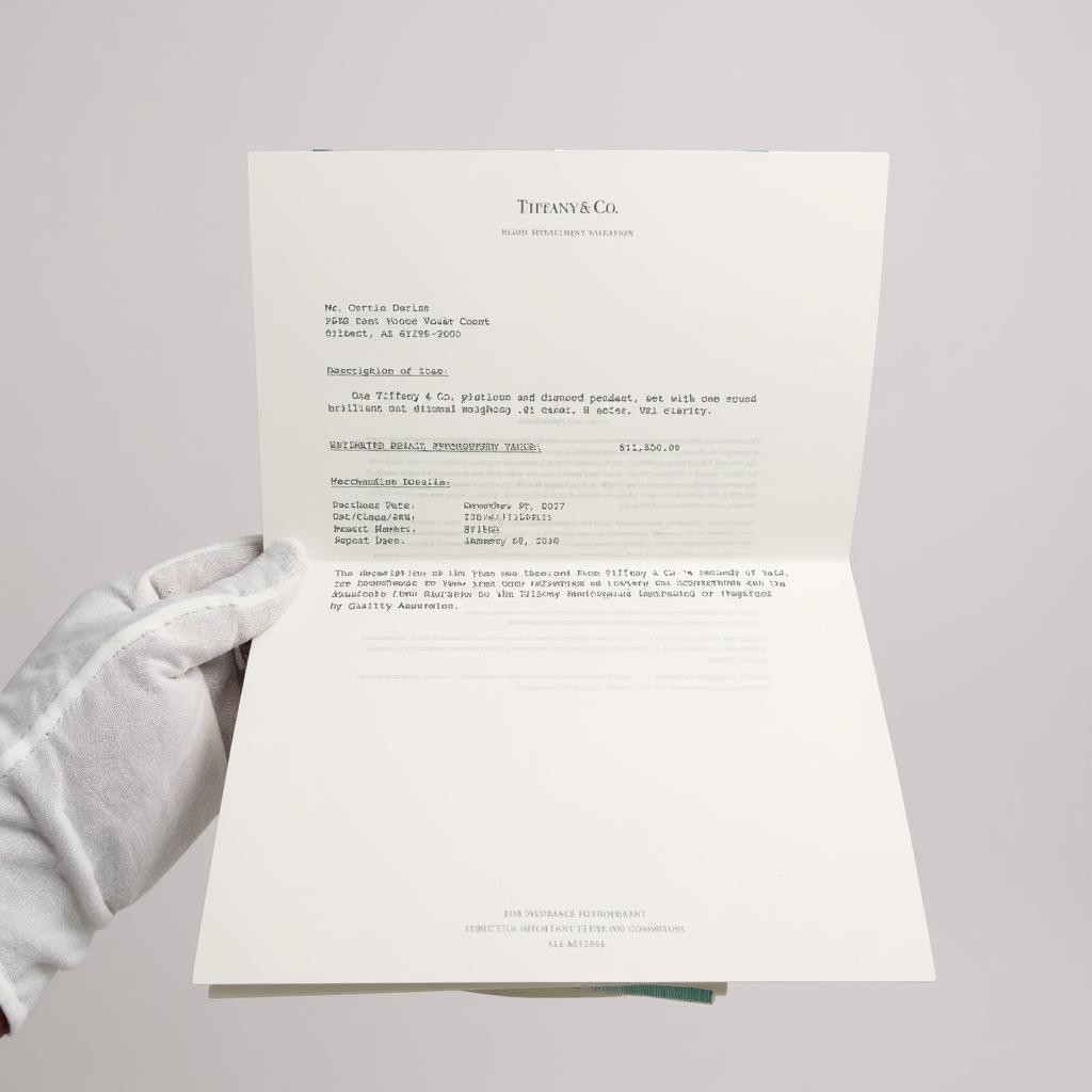 Tiffany & Co. 0.91 Carat Round VS1 / H Diamond Pendant with Platinum 16" Solitaire Necklace. (Pre-Owned)