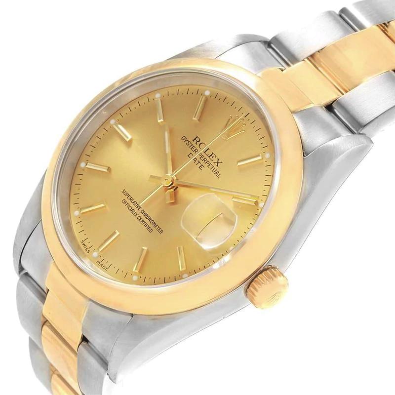 Ladies Rolex 26mm DateJust 18K Two Tone Wristwatch w/ Champagne Dial & Smooth Bezel. (Pre-Owned)