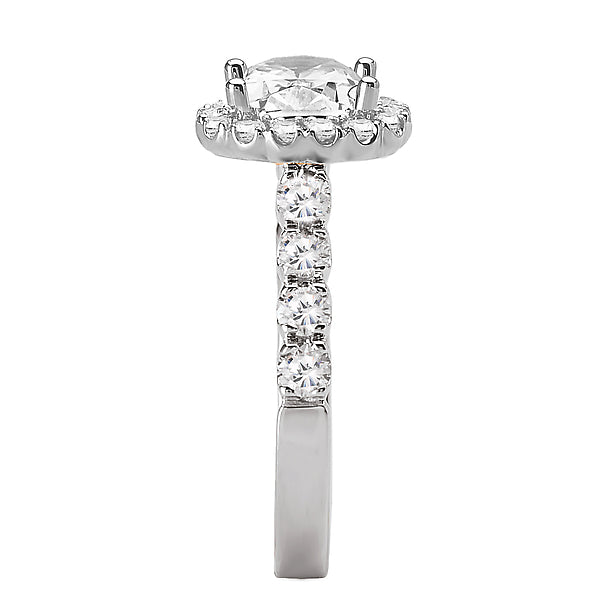 14K White Gold Halo Semi-Mount Romance Collection Wedding Ring.