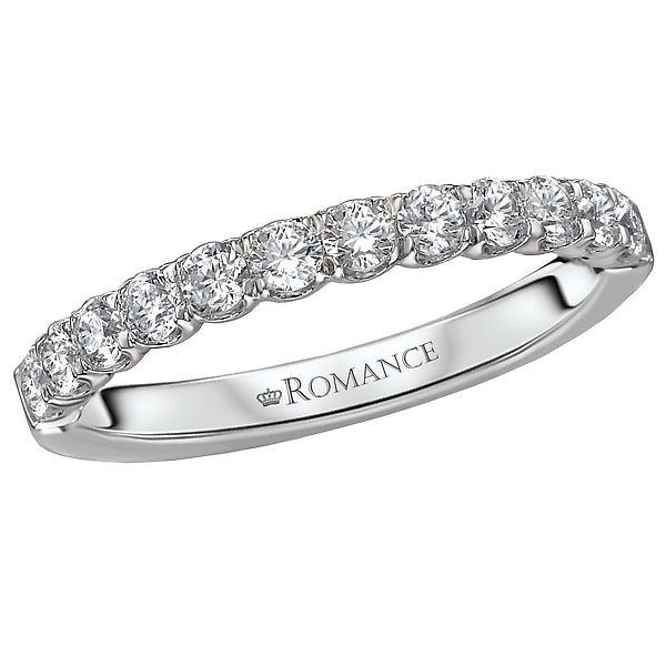 14K White Gold Romance Collection Wedding Band.