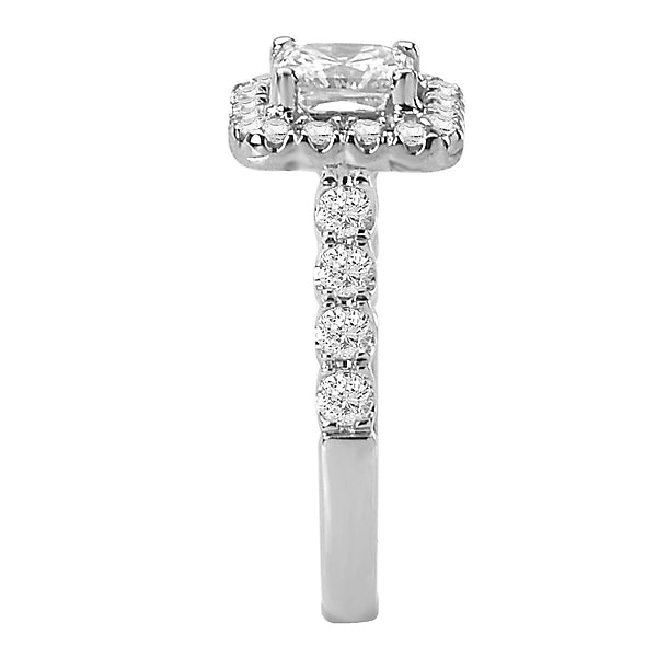 14K White Gold Halo Semi-Mount Romance Collection Wedding Ring.