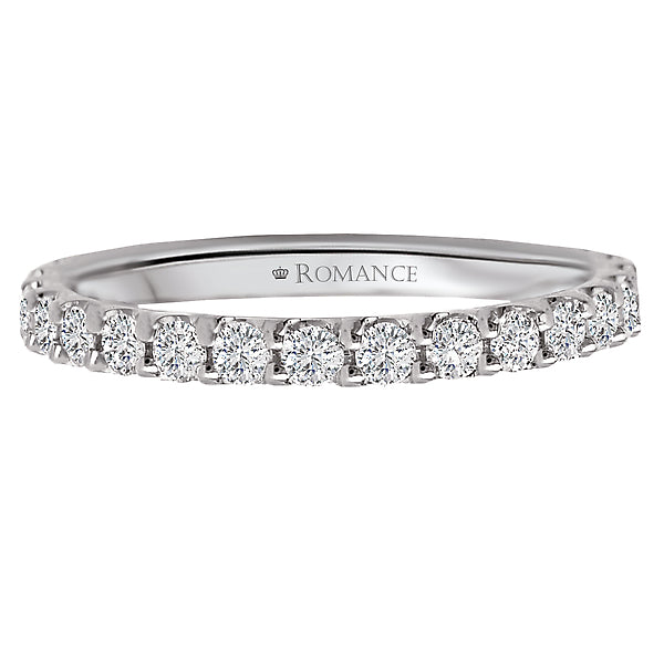 14K White Gold Romance Collection Wedding Band.