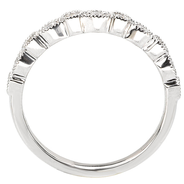 14K White Gold Romance Collection Wedding Band.