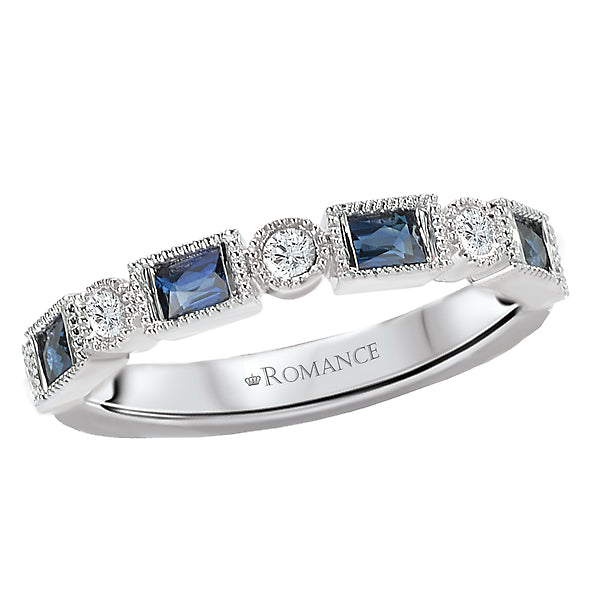 14K White Gold Romance Collection Wedding Band.