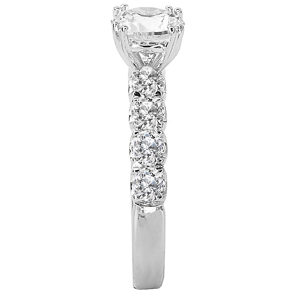 14K White Gold Semi-Mount Romance Collection Wedding Ring.