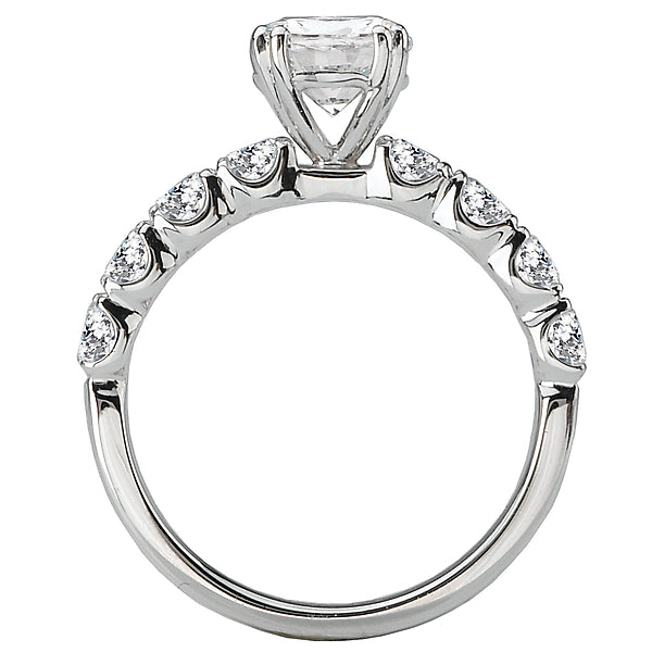 14K White Gold Semi-Mount Romance Collection Wedding Ring.