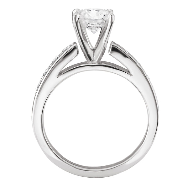 14K White Gold Peg Head Semi-Mount Romance Collection Wedding Ring.