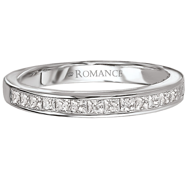 14K White Gold Romance Collection Wedding Band.