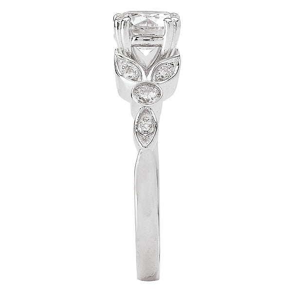 14K White Gold Peg Head Semi-Mount Romance Collection Wedding Ring.