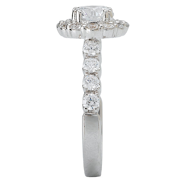 14K White Gold Halo Semi-Mount Romance Collection Wedding Ring.