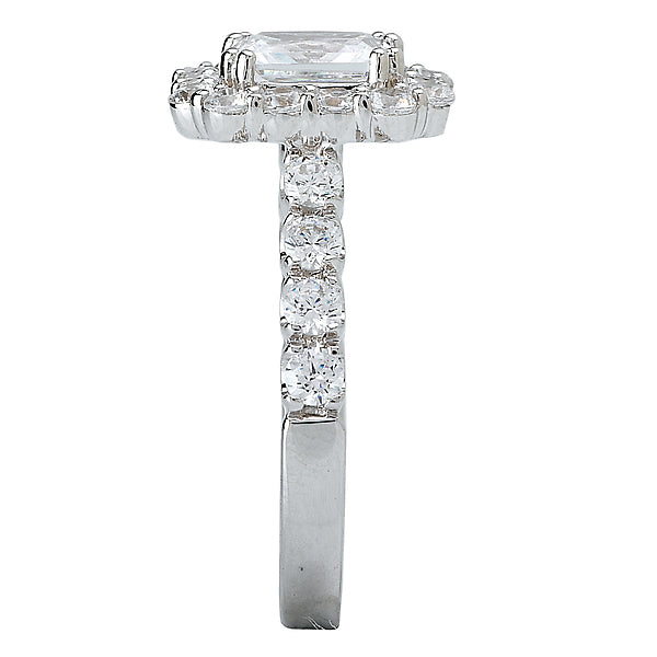 14K White Gold Halo Semi-Mount Romance Collection Wedding Ring.