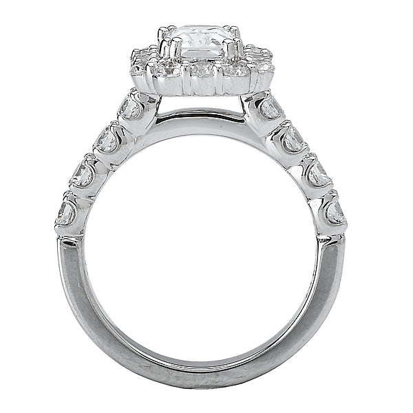 14K White Gold Halo Semi-Mount Romance Collection Wedding Ring.