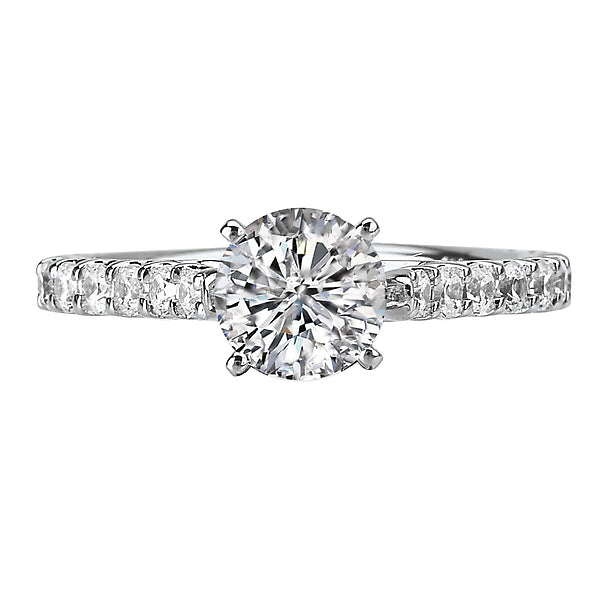 14K White Gold Classic Semi-Mount Romance Collection Wedding Ring.