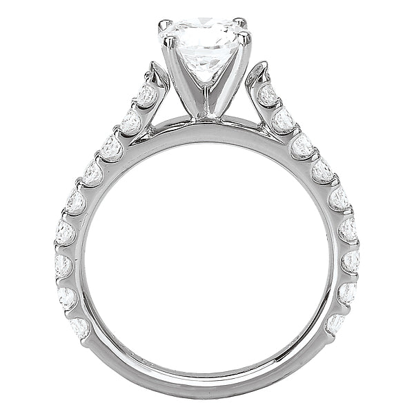 14K White Gold Classic Semi-Mount Romance Collection Wedding Ring.