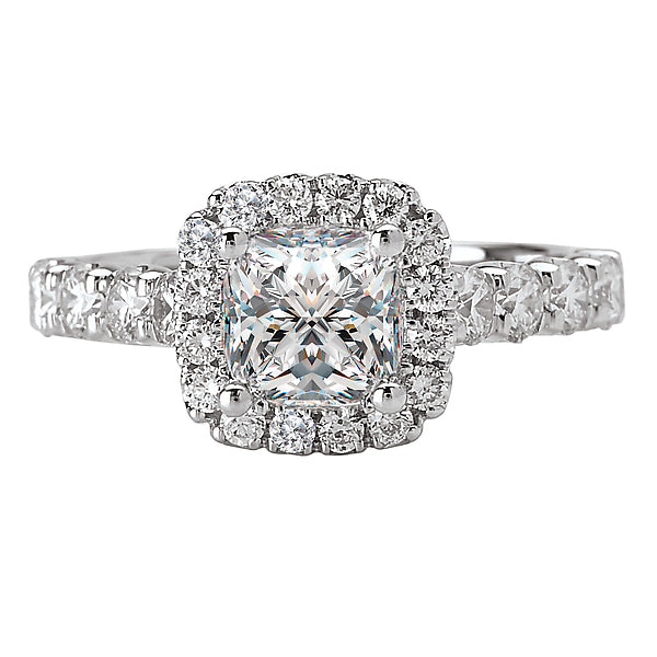 14K White Gold Halo Semi-Mount Romance Collection Wedding Ring.