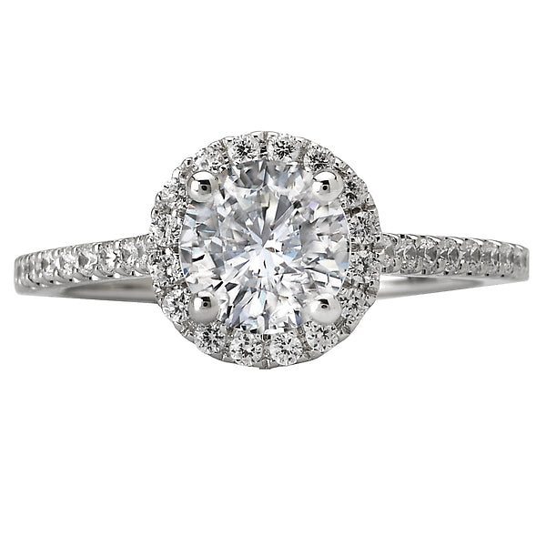 14K White Gold Halo Semi-Mount Romance Collection Wedding Ring.