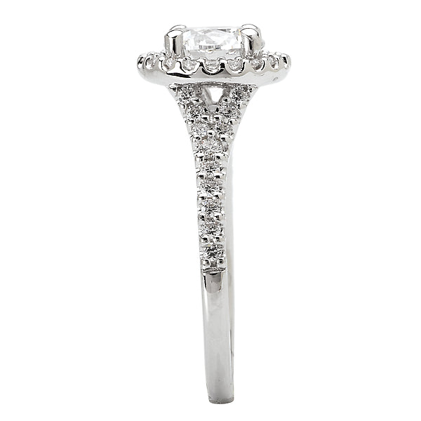 14K White Gold Halo Semi-Mount Romance Collection Wedding Ring.