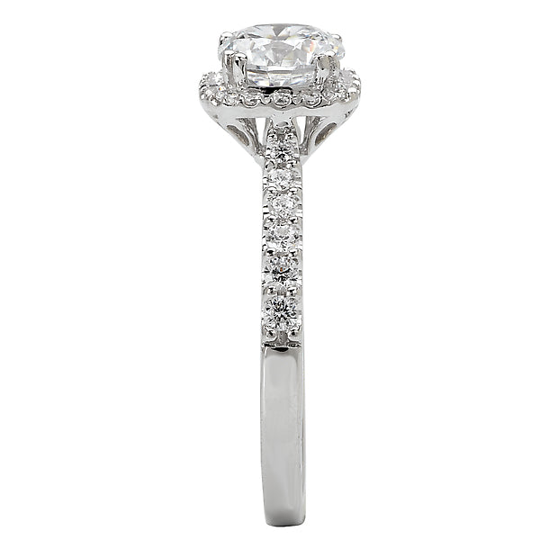 14K White Gold Halo Semi-Mount Romance Collection Wedding Ring.