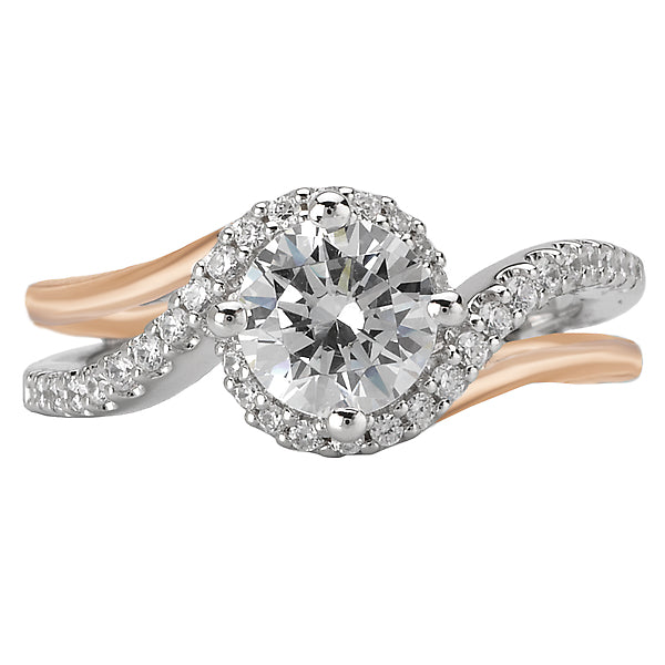 14K White / Rose Gold Two Tone Semi-Mount Romance Collection Wedding Ring.