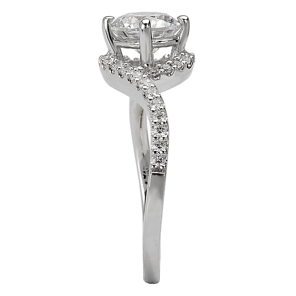 14K White Gold Halo Semi-Mount Romance Collection Wedding Ring.