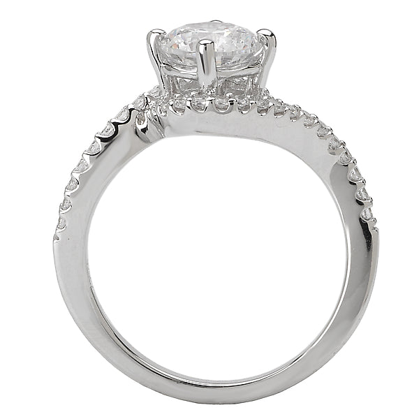 14K White Gold Halo Semi-Mount Romance Collection Wedding Ring.