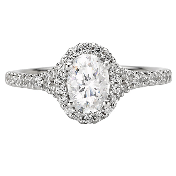 14K White Gold Halo Semi-Mount Romance Collection Wedding Ring.