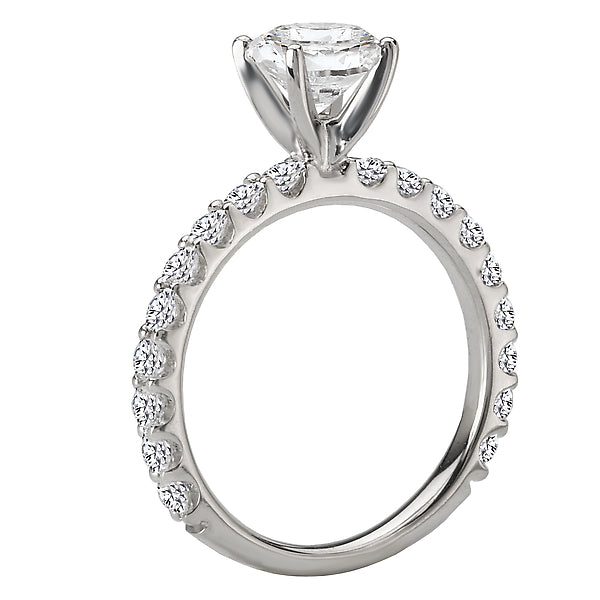 14K White Gold Peg Head Semi-Mount Romance Collection Wedding Ring.