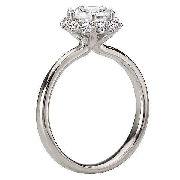 14K White Gold Halo Semi-Mount Romance Collection Wedding Ring.