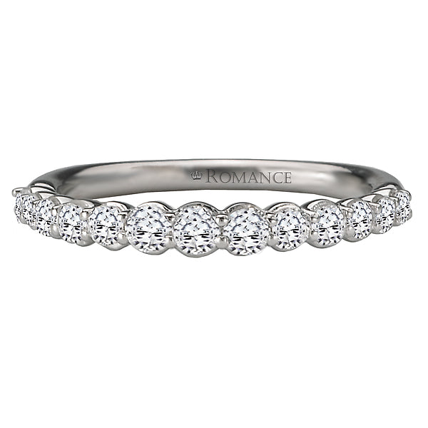 14K White Gold Romance Collection Wedding Band.