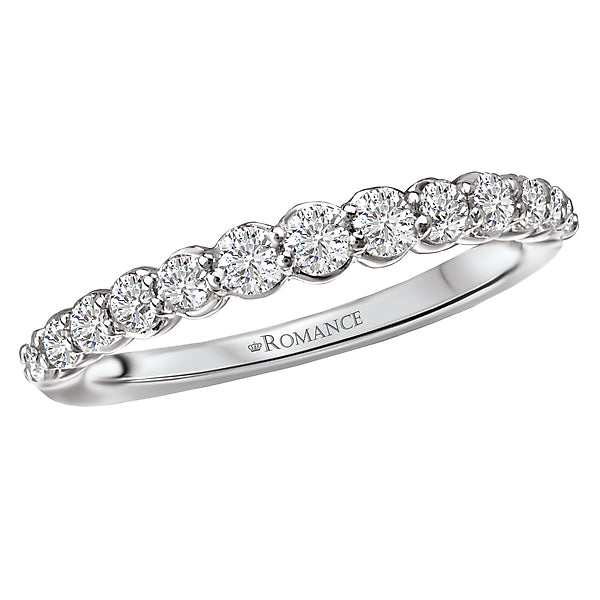 14K White Gold Romance Collection Wedding Band.