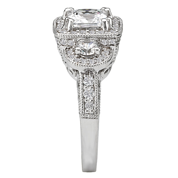 14K White Gold Semi-Mount Romance Collection Wedding Ring.