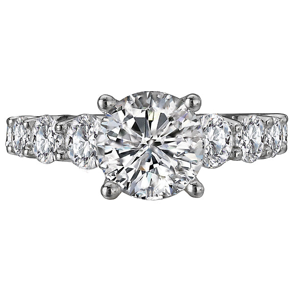 14K White Gold Classic Semi-Mount Romance Collection Wedding Ring.