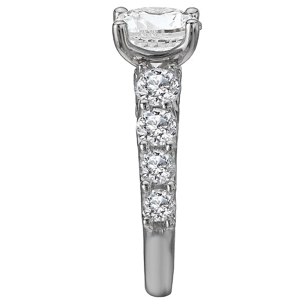 14K White Gold Classic Semi-Mount Romance Collection Wedding Ring.