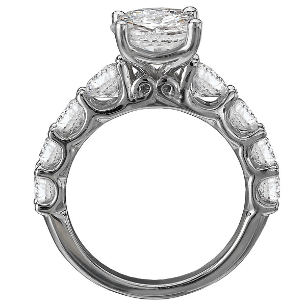 14K White Gold Classic Semi-Mount Romance Collection Wedding Ring.