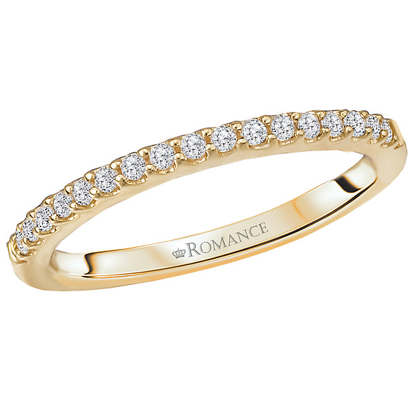 14K White Gold Romance Collection Wedding Band.