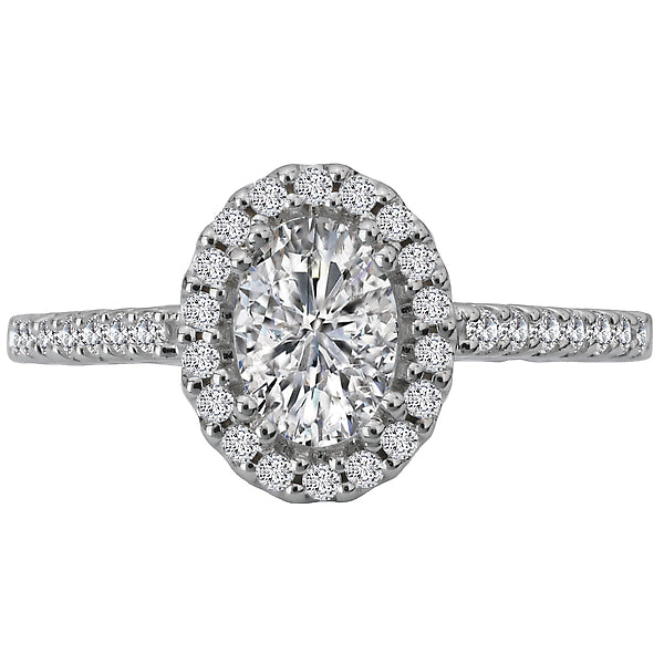 14K White Gold Halo Semi-Mount Romance Collection Wedding Ring.