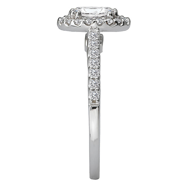 14K White Gold Halo Semi-Mount Romance Collection Wedding Ring.