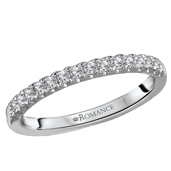 14K White Gold Romance Collection Wedding Band.