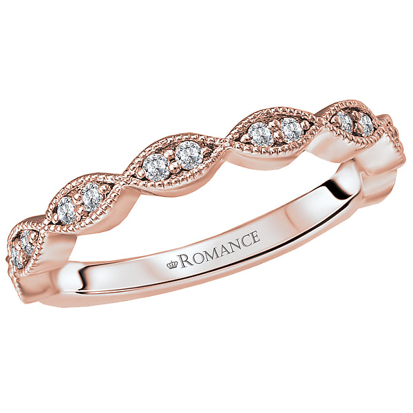 14K Rose Gold Romance Collection Wedding Band.