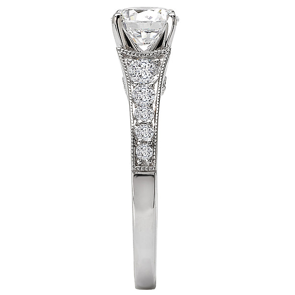 14K White Gold Peg Head Semi-Mount Romance Collection Wedding Ring.