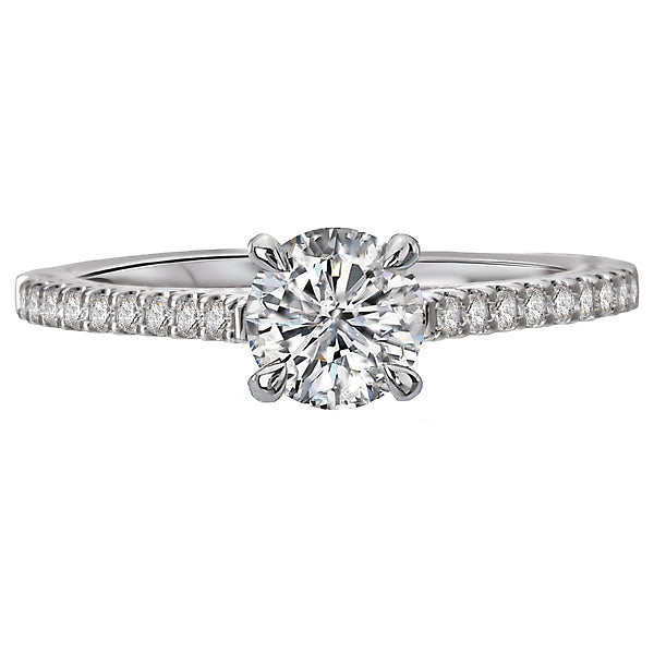 14K White Gold Peg Head Semi-Mount Romance Collection Wedding Ring.