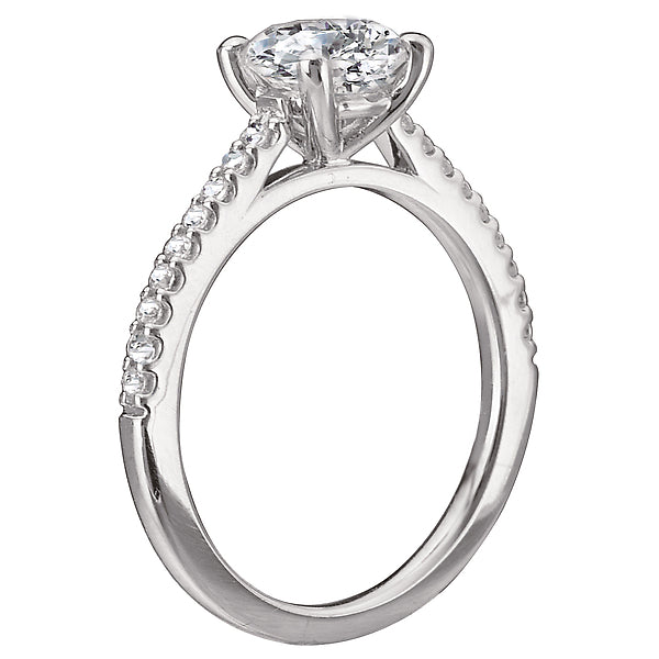 14K White Gold Peg Head Semi-Mount Romance Collection Wedding Ring.