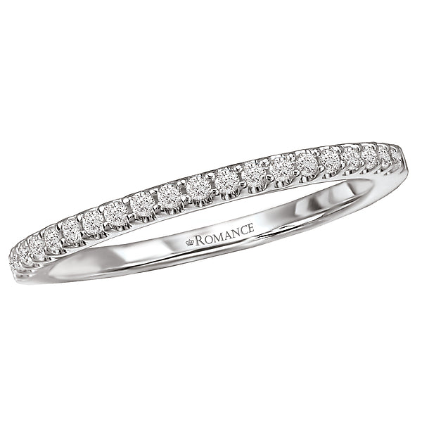 14K White Gold Romance Collection Wedding Band.