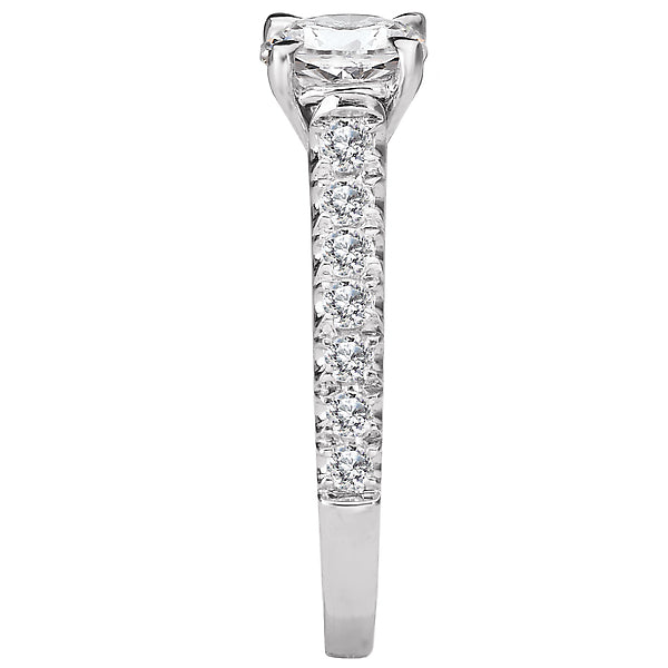 14K White Gold Peg Head Semi-Mount Romance Collection Wedding Ring.