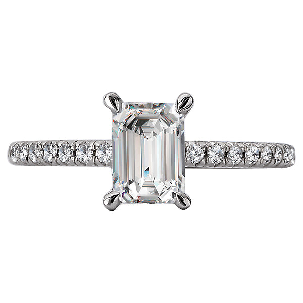 14K White Gold Peg Head Semi-Mount Romance Collection Wedding Ring.