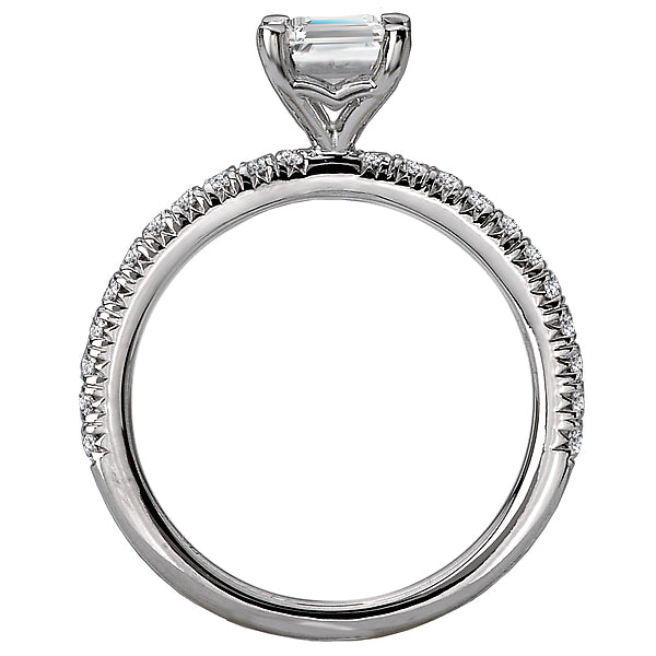 14K White Gold Peg Head Semi-Mount Romance Collection Wedding Ring.