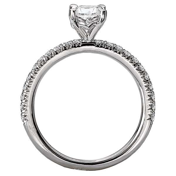 14K White Gold Peg Head Semi-Mount Romance Collection Wedding Ring.