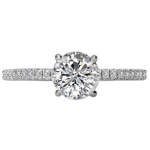 14K White Gold Peg Head Semi-Mount Romance Collection Wedding Ring.