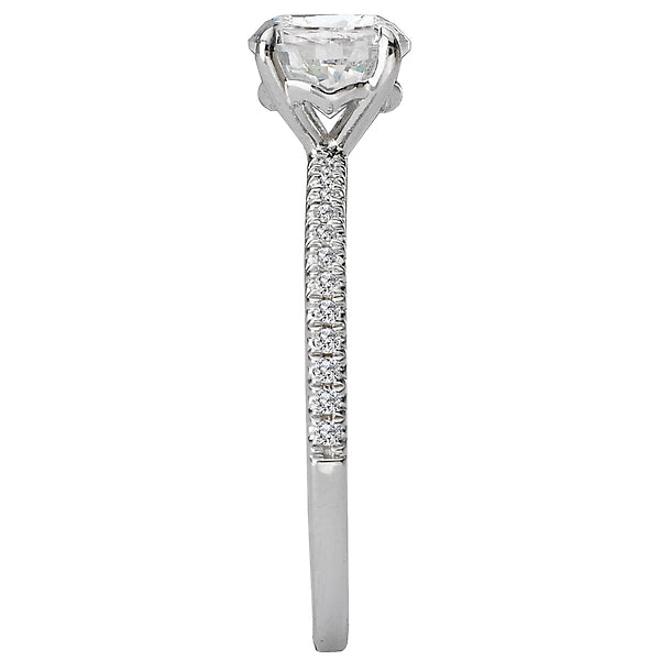 14K White Gold Peg Head Semi-Mount Romance Collection Wedding Ring.