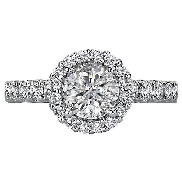 14K White Gold Halo Semi-Mount Romance Collection Wedding Ring.